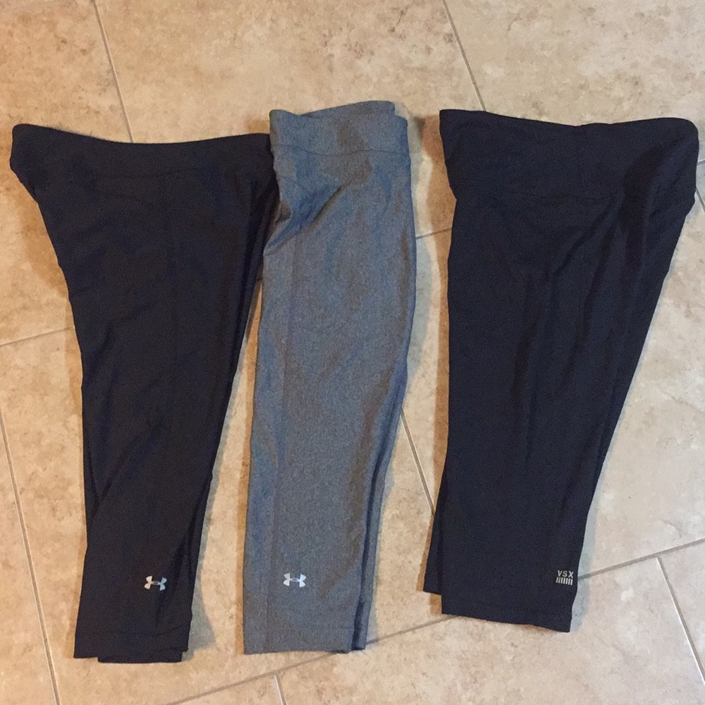 3 Under Armour capri workout pants lot